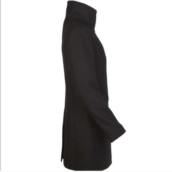 AllSaints Coat Gray Wool Asymmetric Button Fuse Coat Peacoat Winter Jacket 6 - Picture 2 of 8